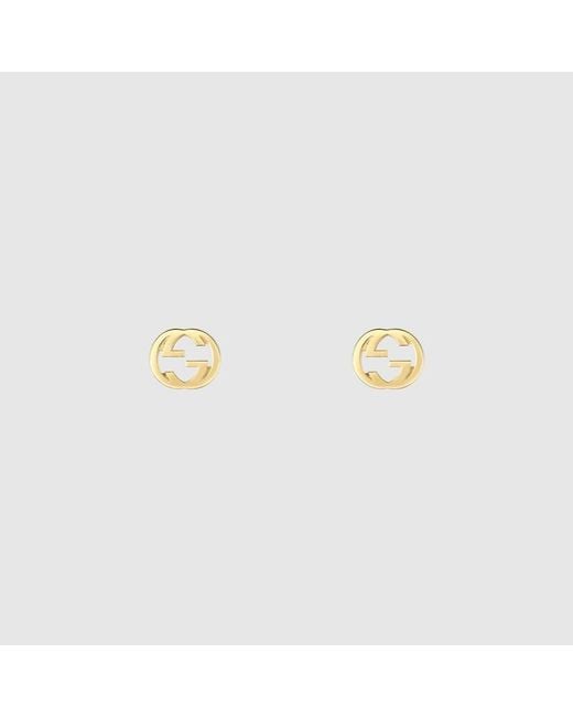 Gucci Metallic Interlocking 18K Stud Earrings