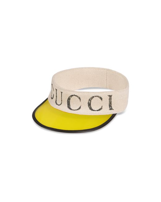 Visière en vinyle avec logo Gucci pour homme en coloris Yellow