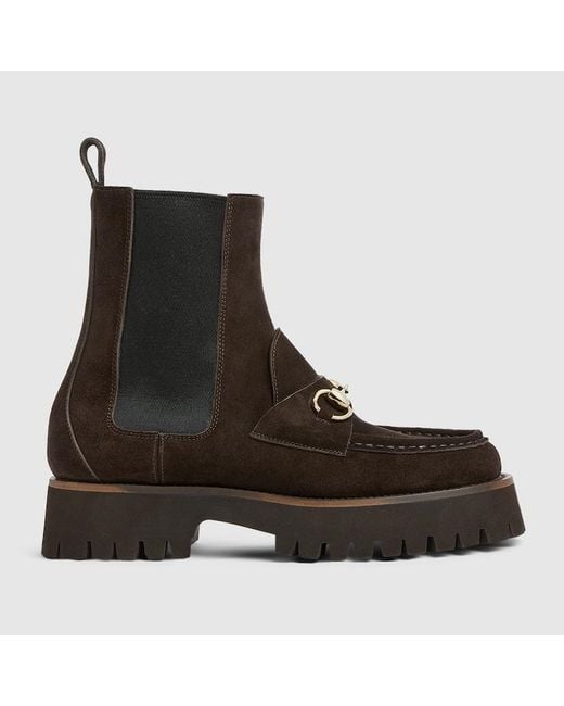 Botín Con Horsebit Para Mujer, Talla Gucci de color Brown