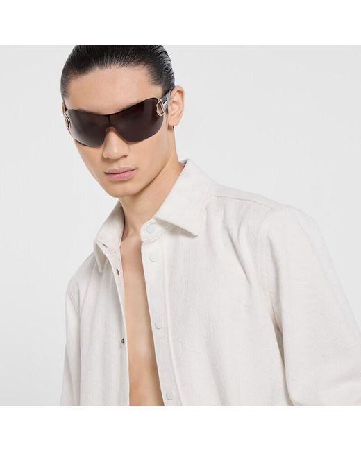 Gucci White Gg Cotton Denim Jacquard Shirt for men