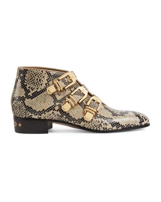 Gucci Python Print Ankle Boot | Lyst