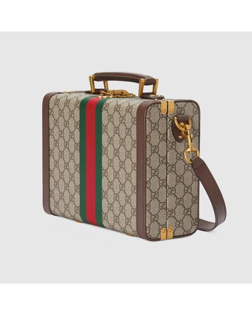 Gucci Natural Savoy Medium Rigid Suitcase, Gg Canvas