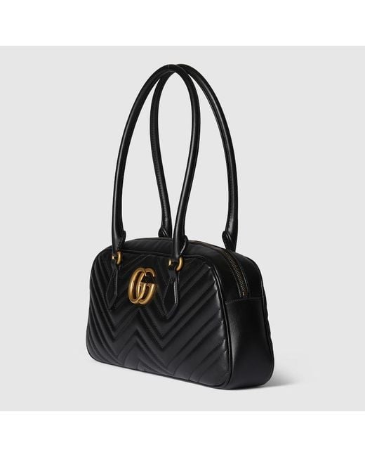 Bolso de Mano GG Marmont Mediano Gucci de color Black