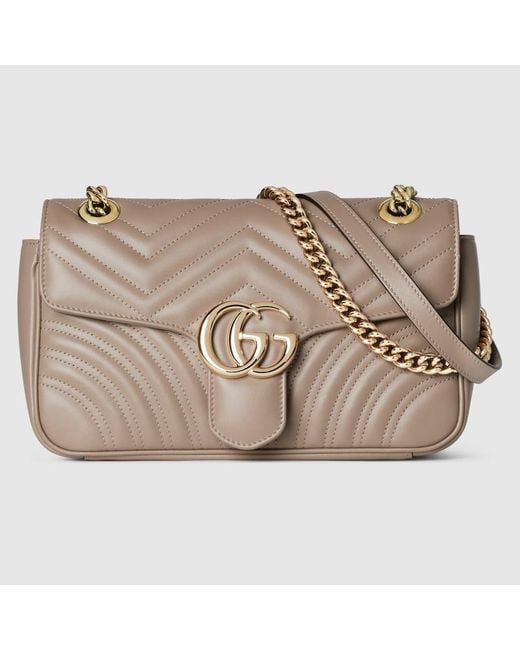 Borsa A Spalla Gg Marmont Misura Media di Gucci in Natural