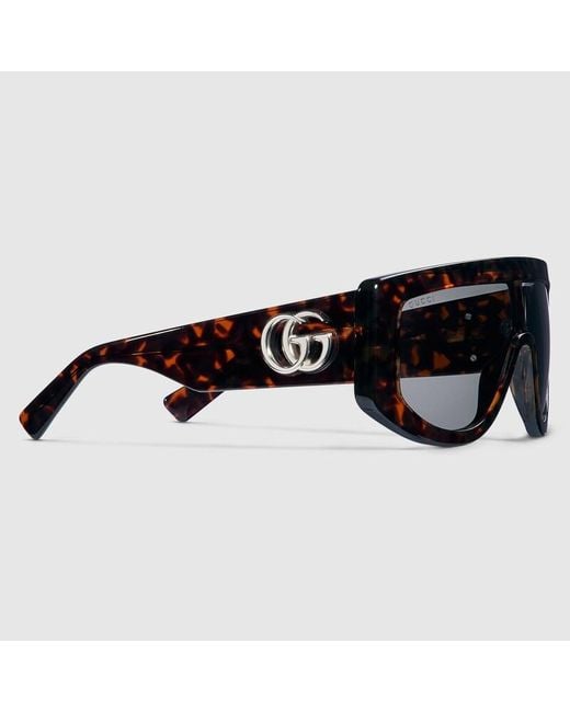 Lunettes De Soleil Rectangulaires Gucci en coloris Black