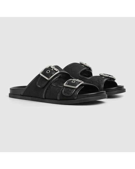 Gucci Herrenpantolette Mit Schnallen, Größe in Black für Herren