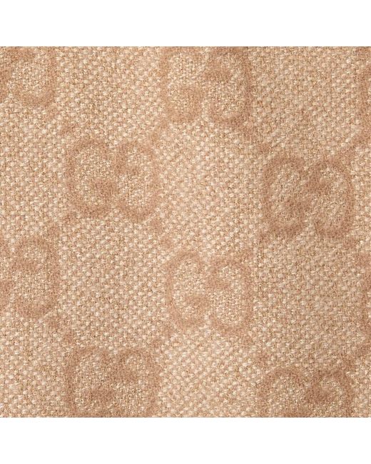 Gucci Natural Gg Cashmere Lamé Cape