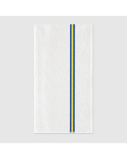 Gucci White Gg Terrycloth Beach Blanket, Cotton for men