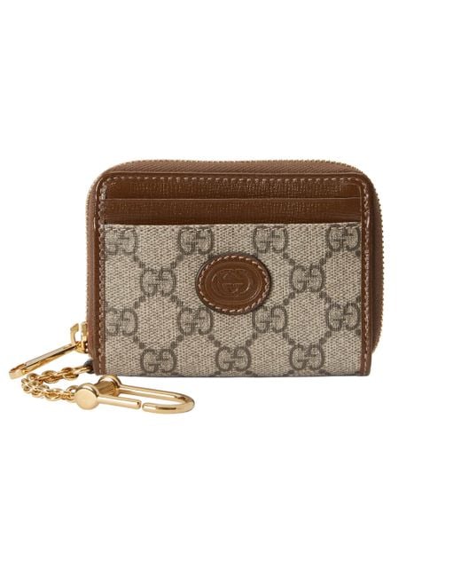 Gucci Brown Keychain Zip Wallet