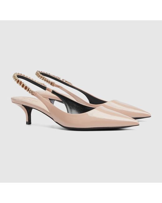 Gucci White Signoria Slingback Pump