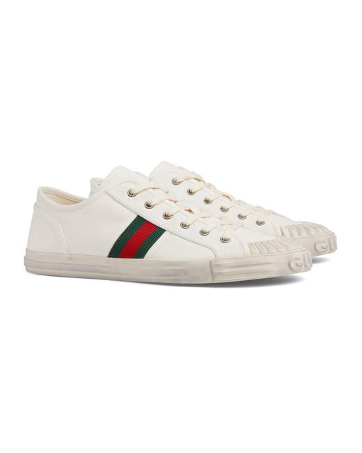 Gucci White Sneaker With Web for men