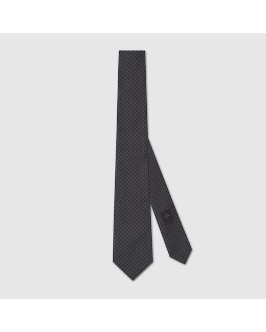 Gucci Gray Gg Silk Jacquard Tie for men