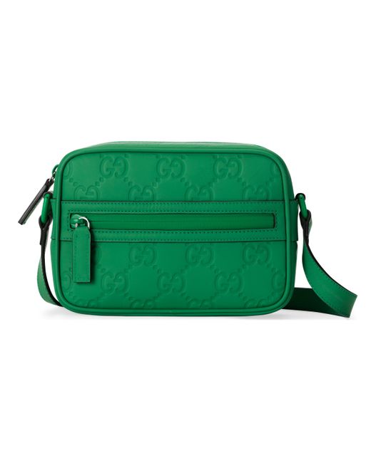 Gucci Green GG Rubber-effect Mini Shoulder Bag for men
