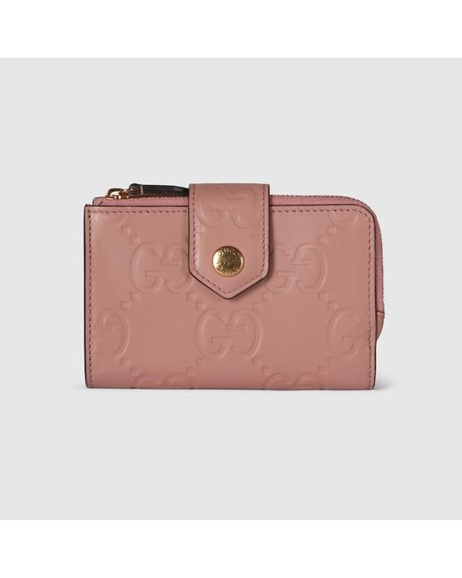 Gucci Pink Mittelgroße GG Brieftasche
