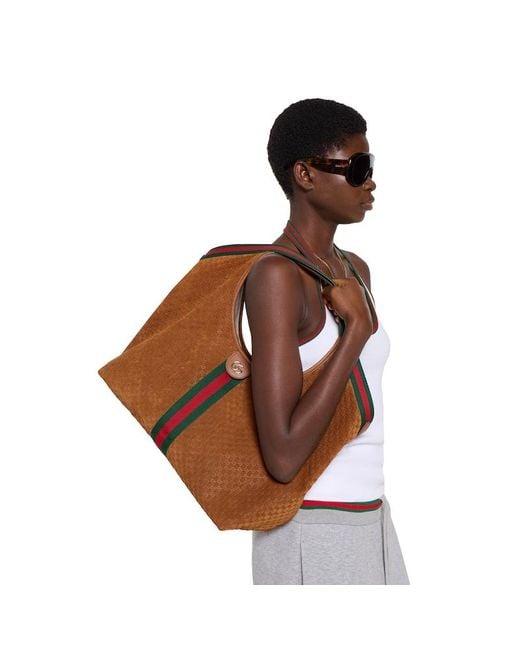 Gucci Brown Großer Giglio Shopper