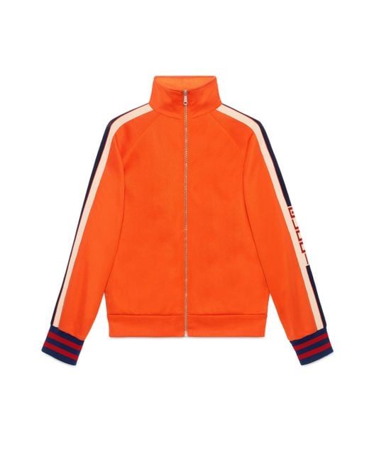 Gucci Orange Technical Jersey Jacket for men