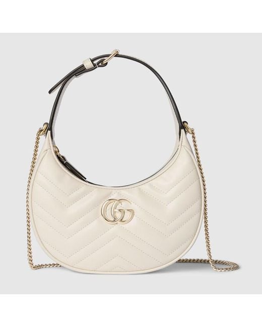 Borsa A Spalla Gg Marmont Misura Piccola di Gucci in Natural