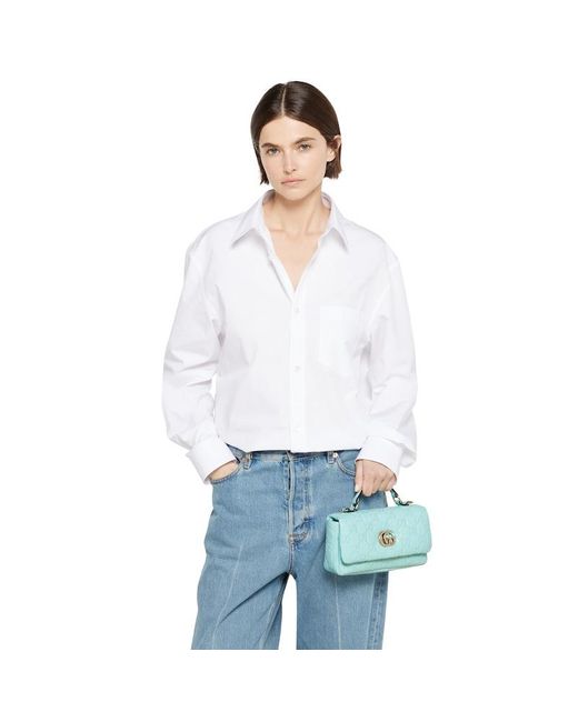 Borsa A Mano Gg Milano Misura Piccola di Gucci in Blue