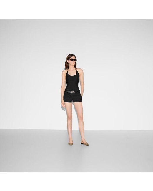 Gucci インターロッキングG スパークリング ジャージー スイムスーツ, ブラック, ウェア Black