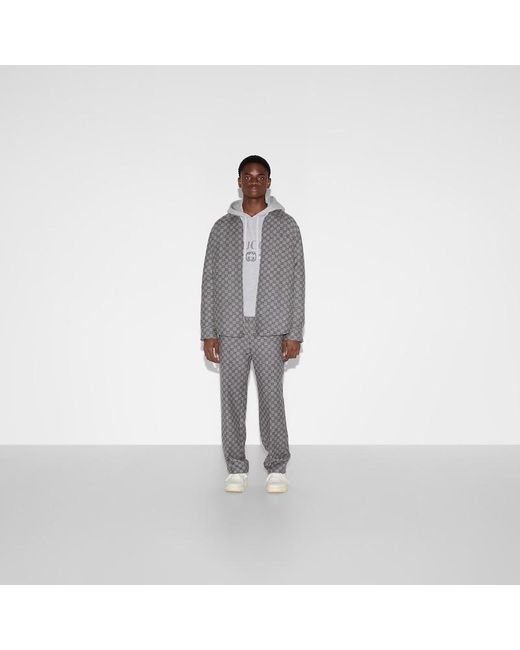 Gucci Ggフランネル オーバーシャツ, グレー, ウェア Gray