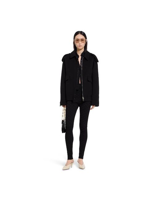 Gucci Black Elastic Gg Jacquard Leggings, Ready-To-Wear