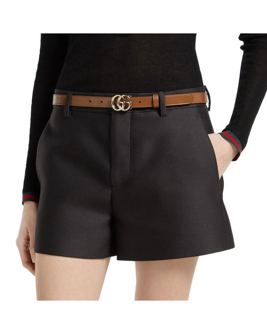 Gucci Brown Gg Marmont Thin Belt, Size 100