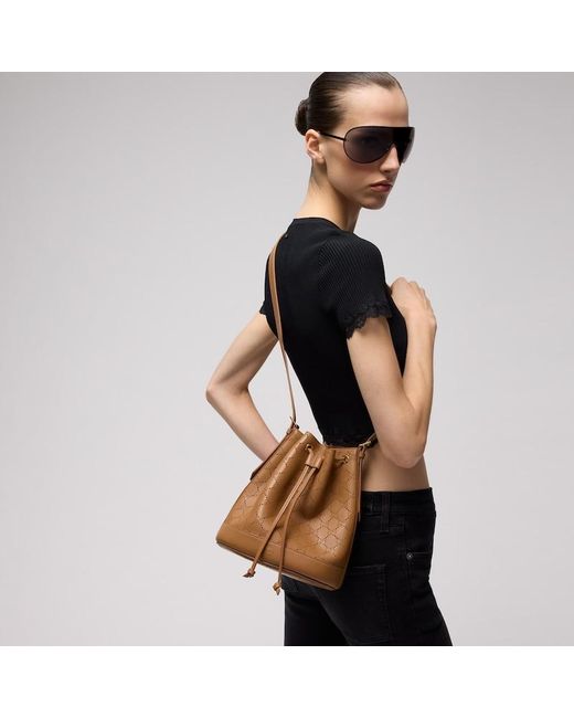 Mini Borsa A Secchiello Venice di Gucci in Brown
