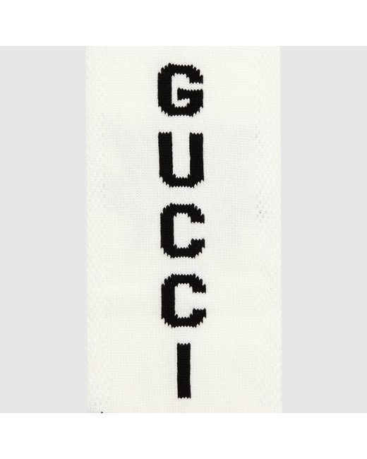 メンズ Gucci 公式 グッチ ニット スポーツソックスアイボリー ブラックホワイト Lyst