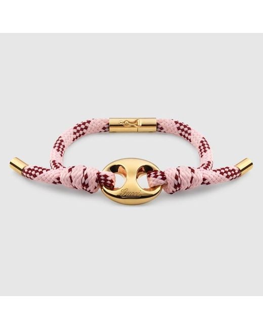 Gucci Pink Marina Chain Fabric Bracelet