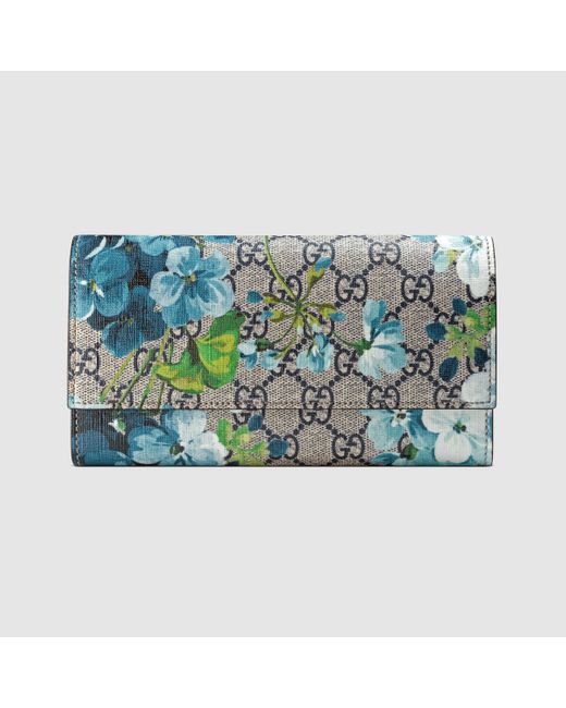 Gucci Gg Blooms Continental Wallet in Multicolor (blue blooms) | Lyst