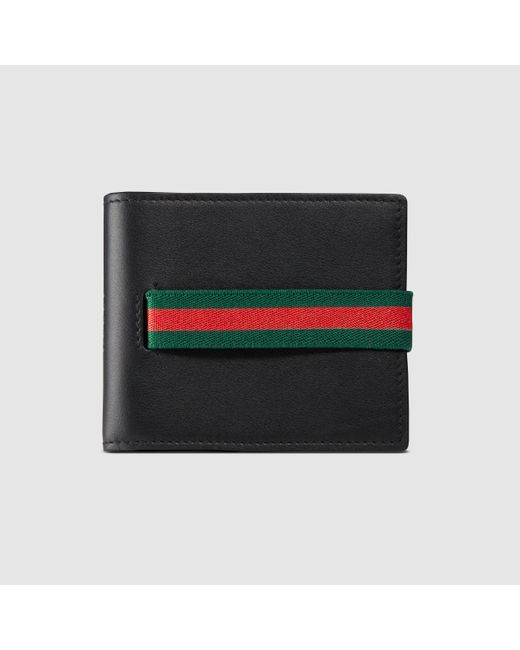 Gucci Black Elastic Leather Wallet for men