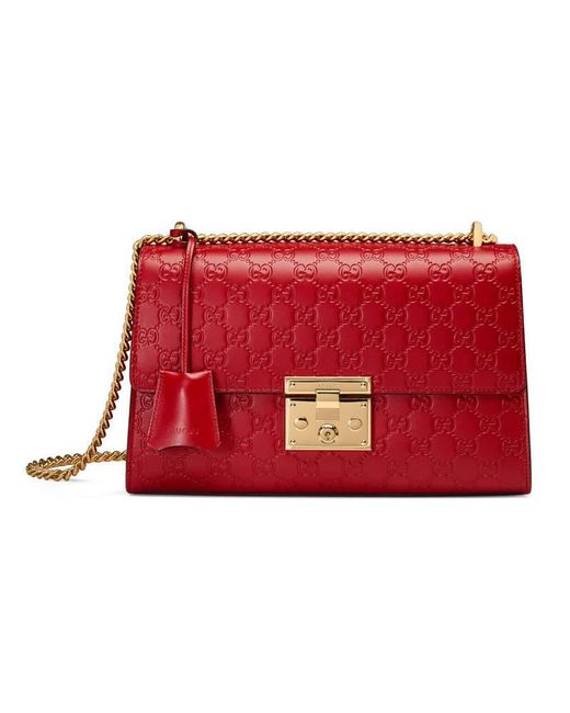 gucci red padlock bag