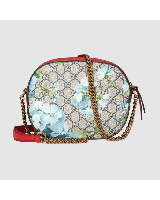 Gucci Gg Blooms Mini Chain Bag in Blue (blue blooms print) | Lyst