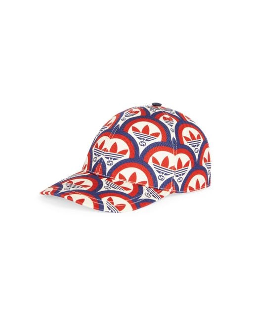 Gucci Red Adidas X Trefoil Print Baseball Hat