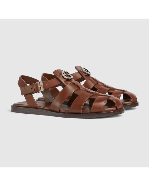Gucci Brown Sandal With Buckle for men