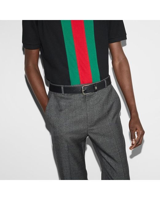 Gucci Black Belt With Interlocking G Detail, Size 100 for men