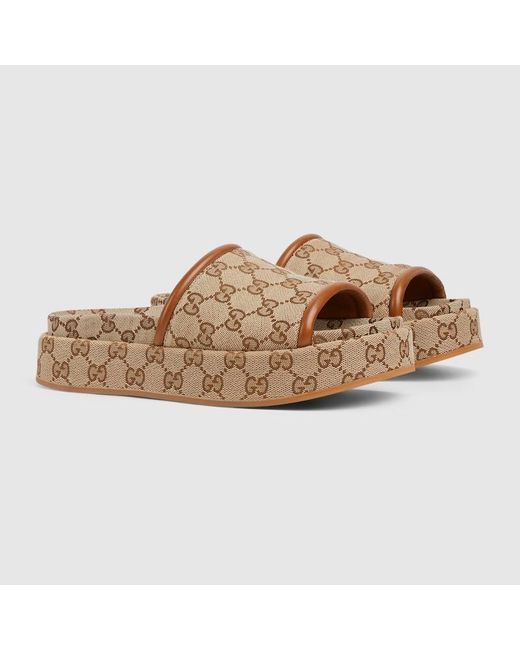 Sandalo Donna Con Plateau E Gg, Taglia di Gucci in Natural
