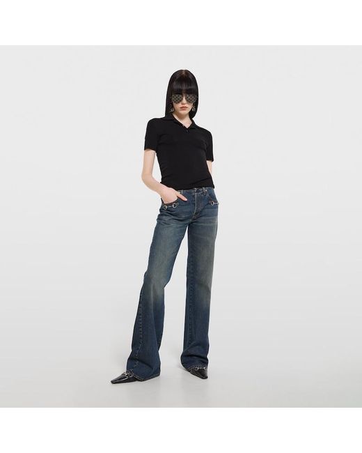Gucci Black Cashmere Silk Polo Shirt With Embroidery