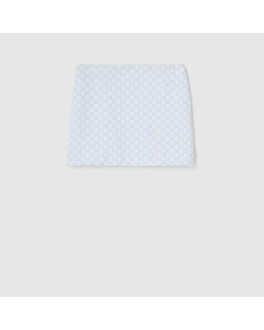 Gucci White Gg Cotton Bouclé Mini Skirt