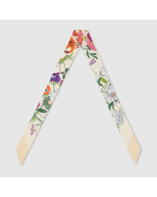 Gucci Yellow Printed Silk Twill Ribbon