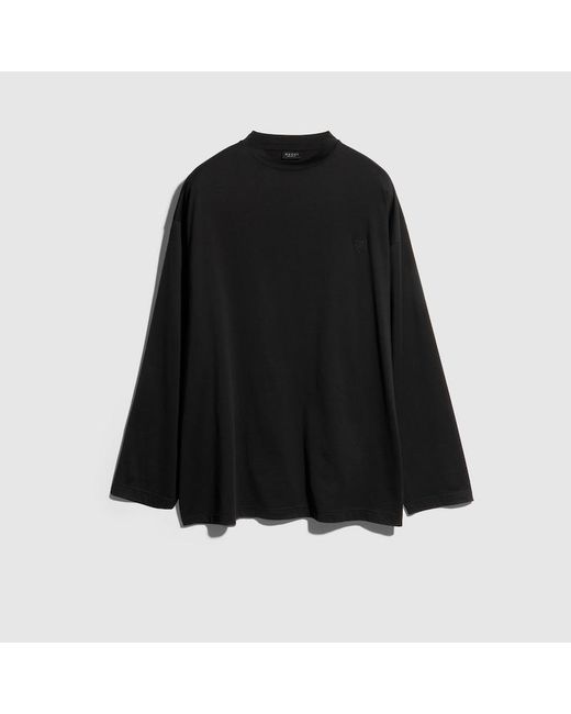 Gucci Black Cotton Silk T-Shirt With Embroidery for men