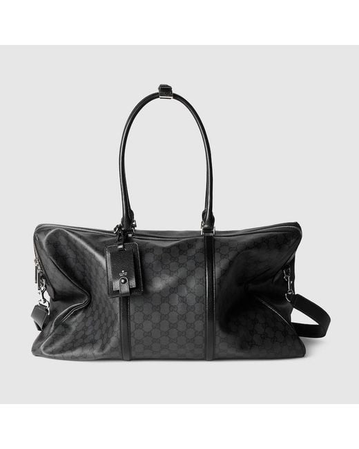 Gucci Black Essence Classic Large Duffle Bag, Original Gg Fabric for men