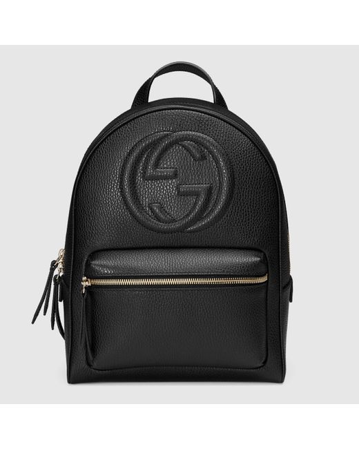 Gucci Black Soho Leather Chain Backpack
