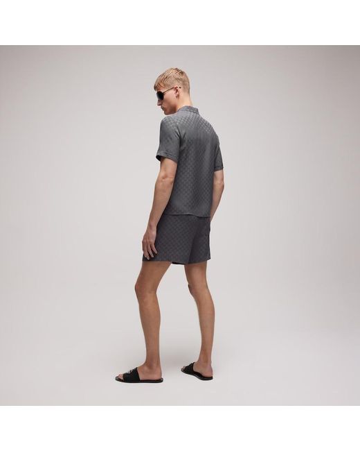 Gucci Gray Gg Silk Jacquard Shorts for men
