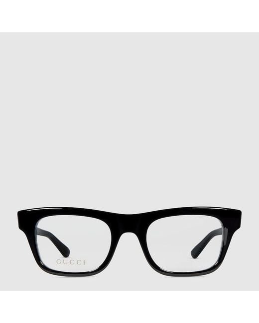 Gucci Black Rectangular Optical Frame for men