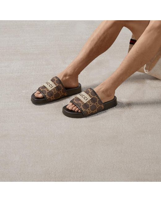Gucci Brown GG Slide Sandal for men