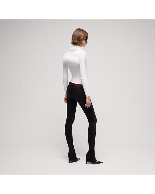 Gucci White Rib Viscose Tank Top With Cardigan, Size Xxl, Ready-To-Wear
