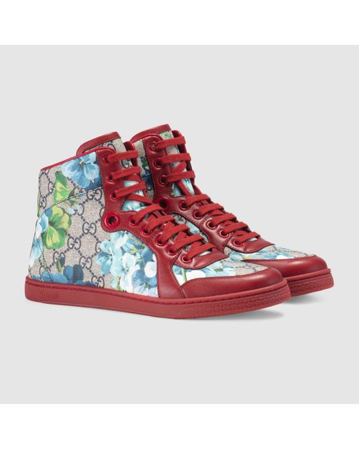 gucci floral high top sneakers