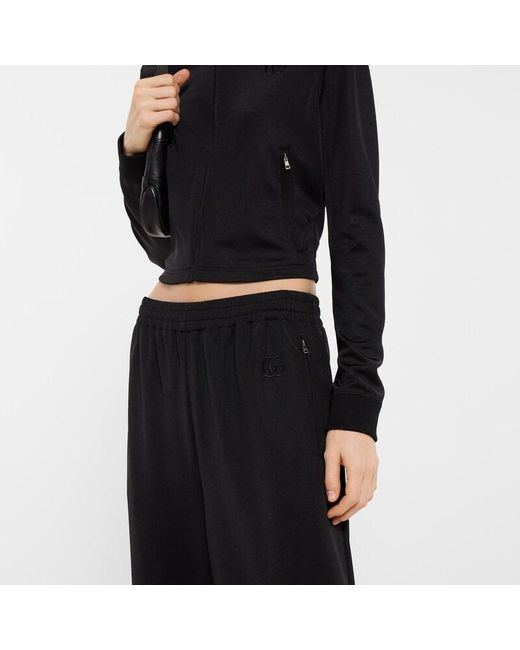 Gucci Black Jersey Leisure Pants With Embroidery, Ready-To-Wear