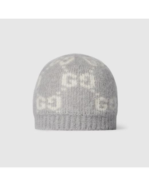 Gucci Gray Gg Alpaca Blend Hat